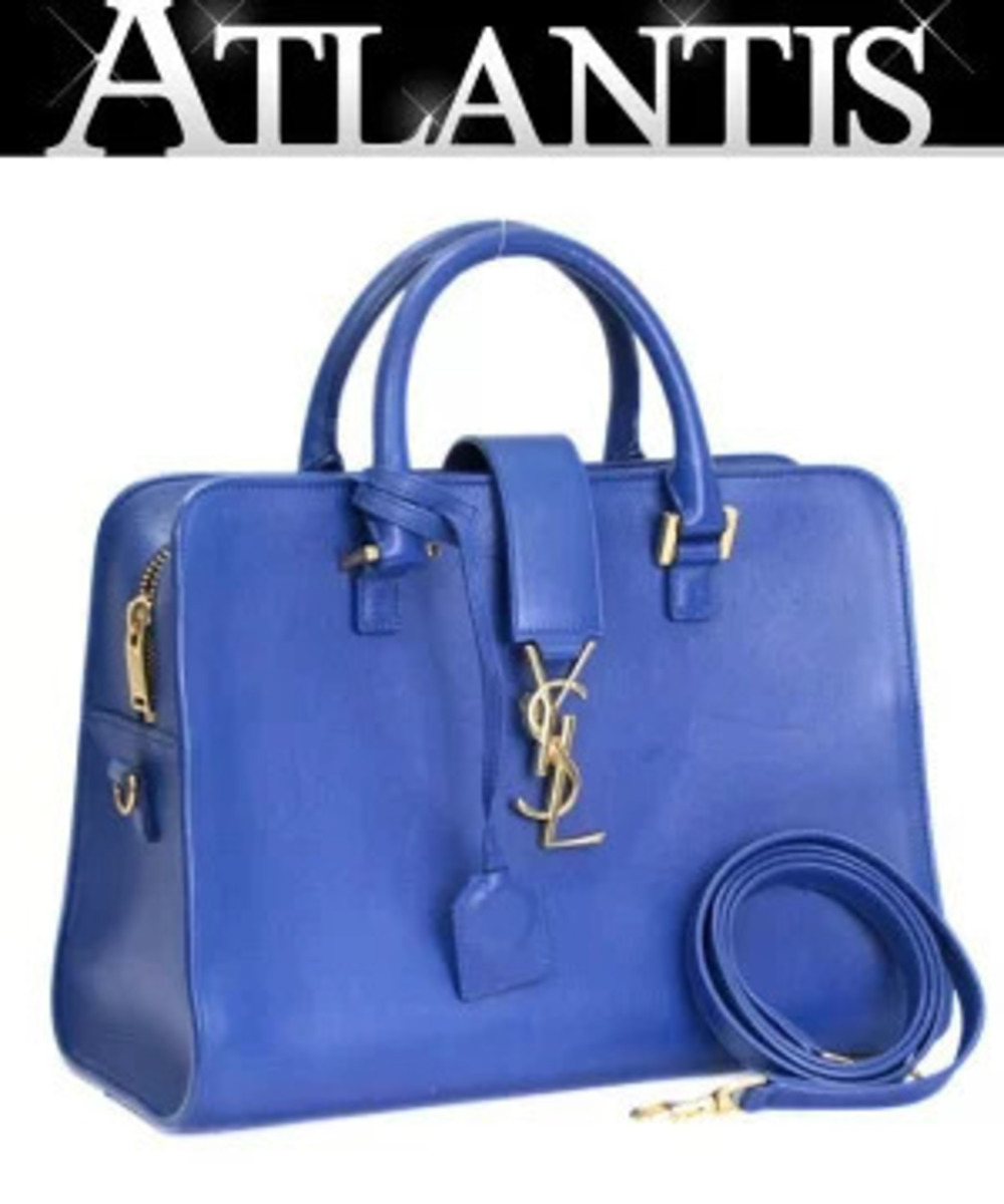 Saint Laurent Paris Cabas bag leather blue